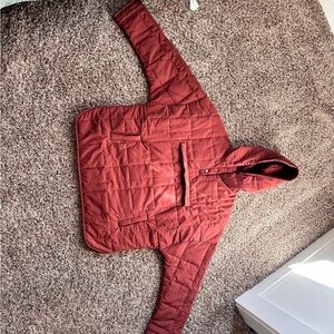 Kids Quilted Hooded Jacket - Red